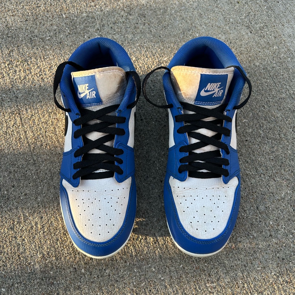 Air Jordan nike baseball cleats - Blue and White
